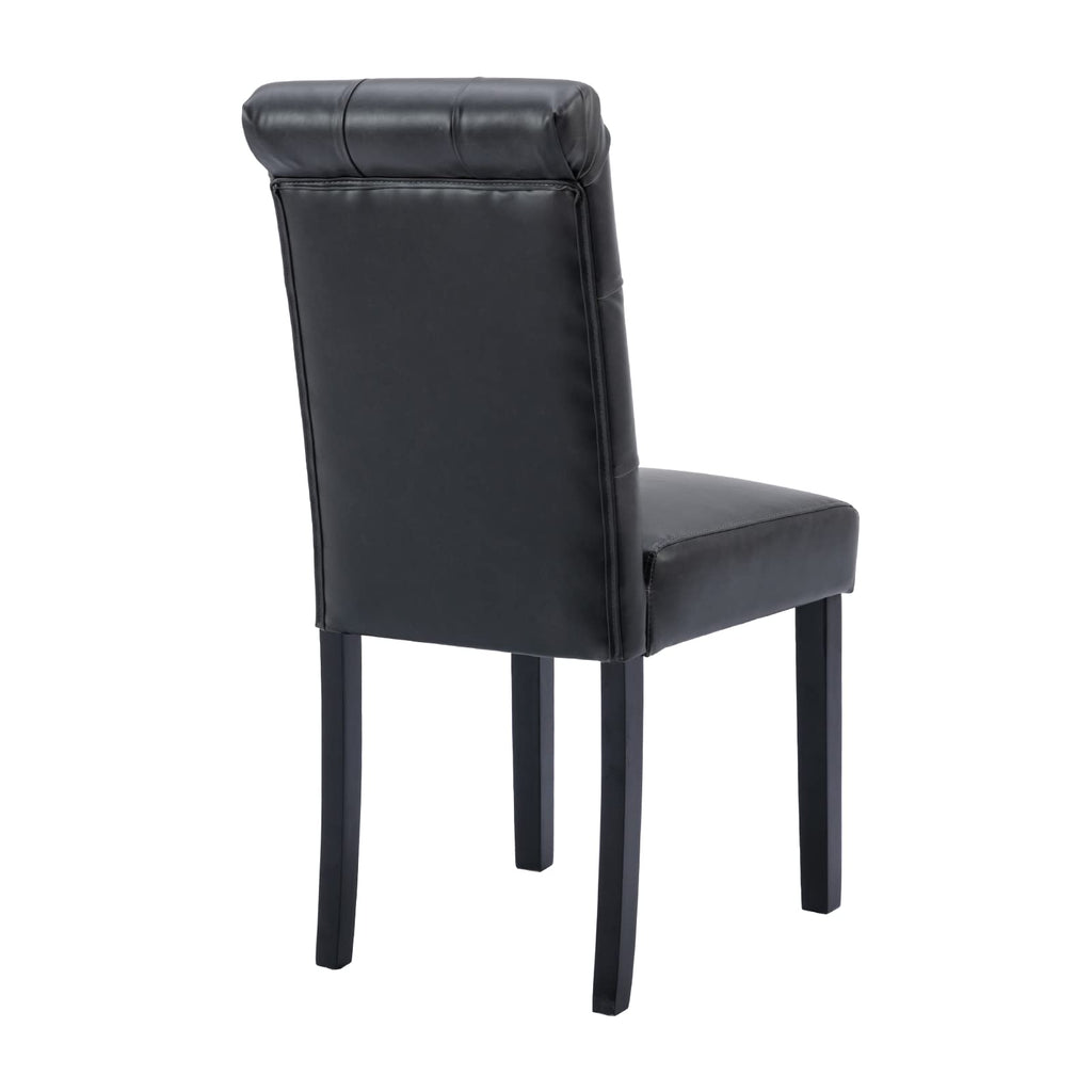 Black PU Leather Upholstered Dining Chairs Set of 4 Q404