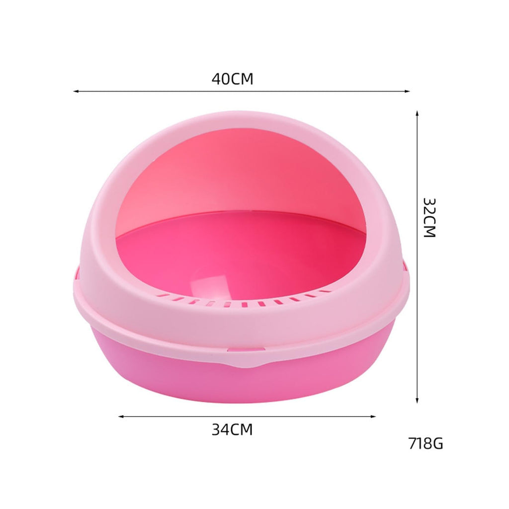 Semi Enclosed Cat Litter Tray Pink B686051