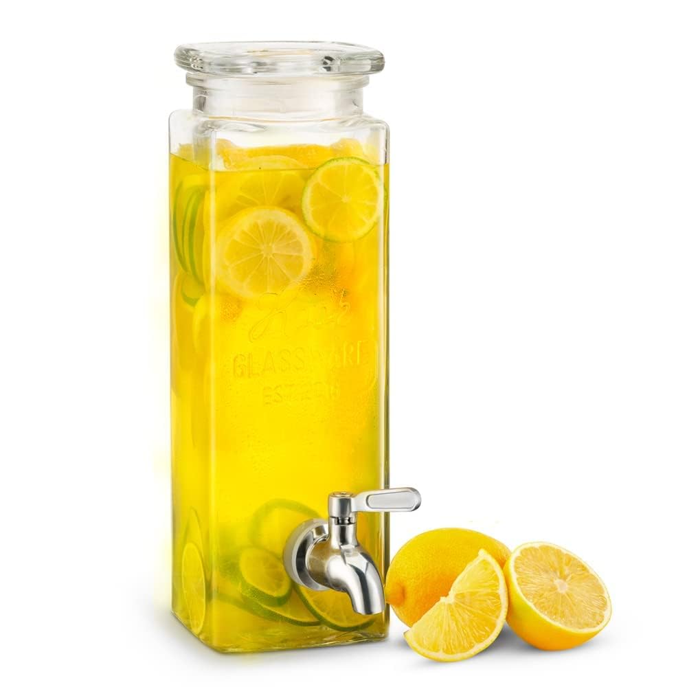 80 oz Glass Drink Dispenser with Spigot O5068