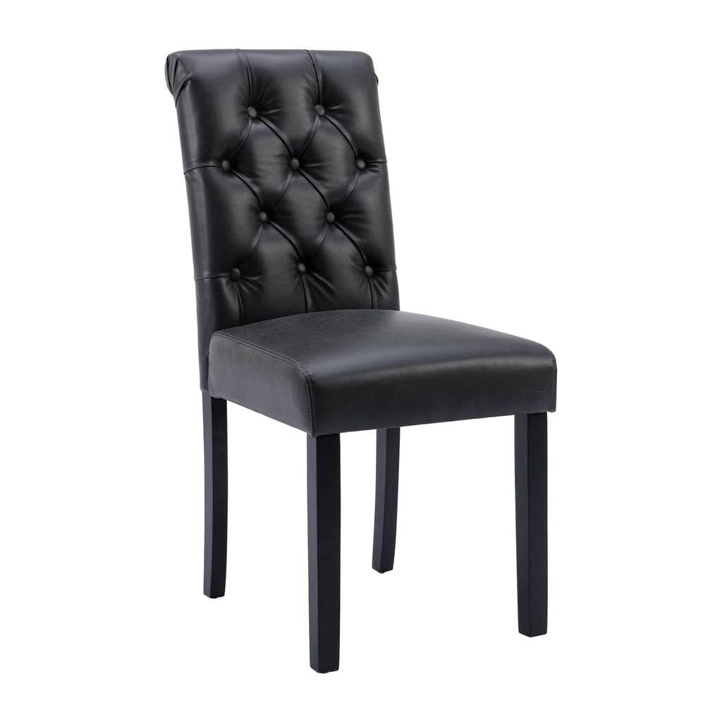 Black PU Leather Upholstered Dining Chairs Set of 4 Q404