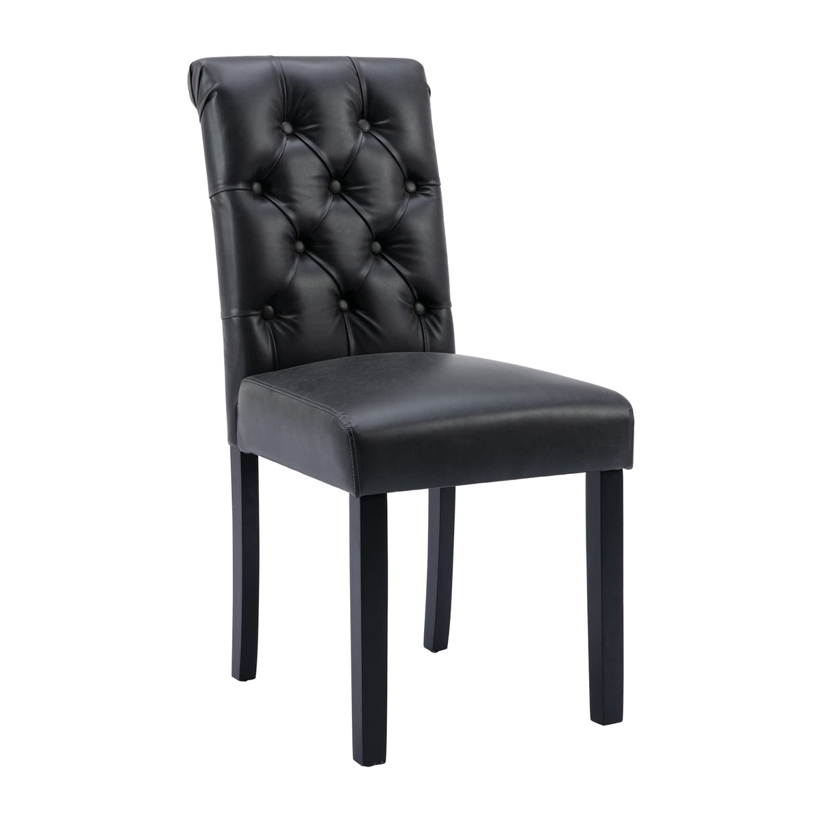 Black PU Leather Upholstered Dining Chairs Set of 4 Q404
