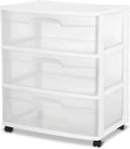 Plastic Storage Drawer Cart with 3 Clear Drawers with Wheels T21378