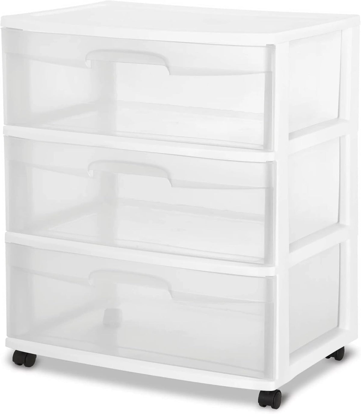 Plastic Storage Drawer Cart with 3 Clear Drawers with Wheels T21378