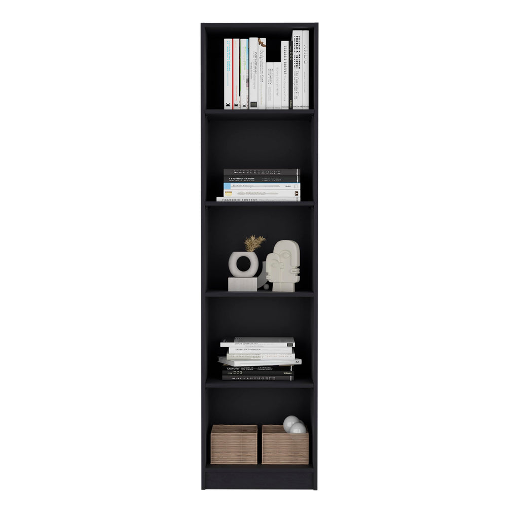 5 Tier Black Bookshelf E195