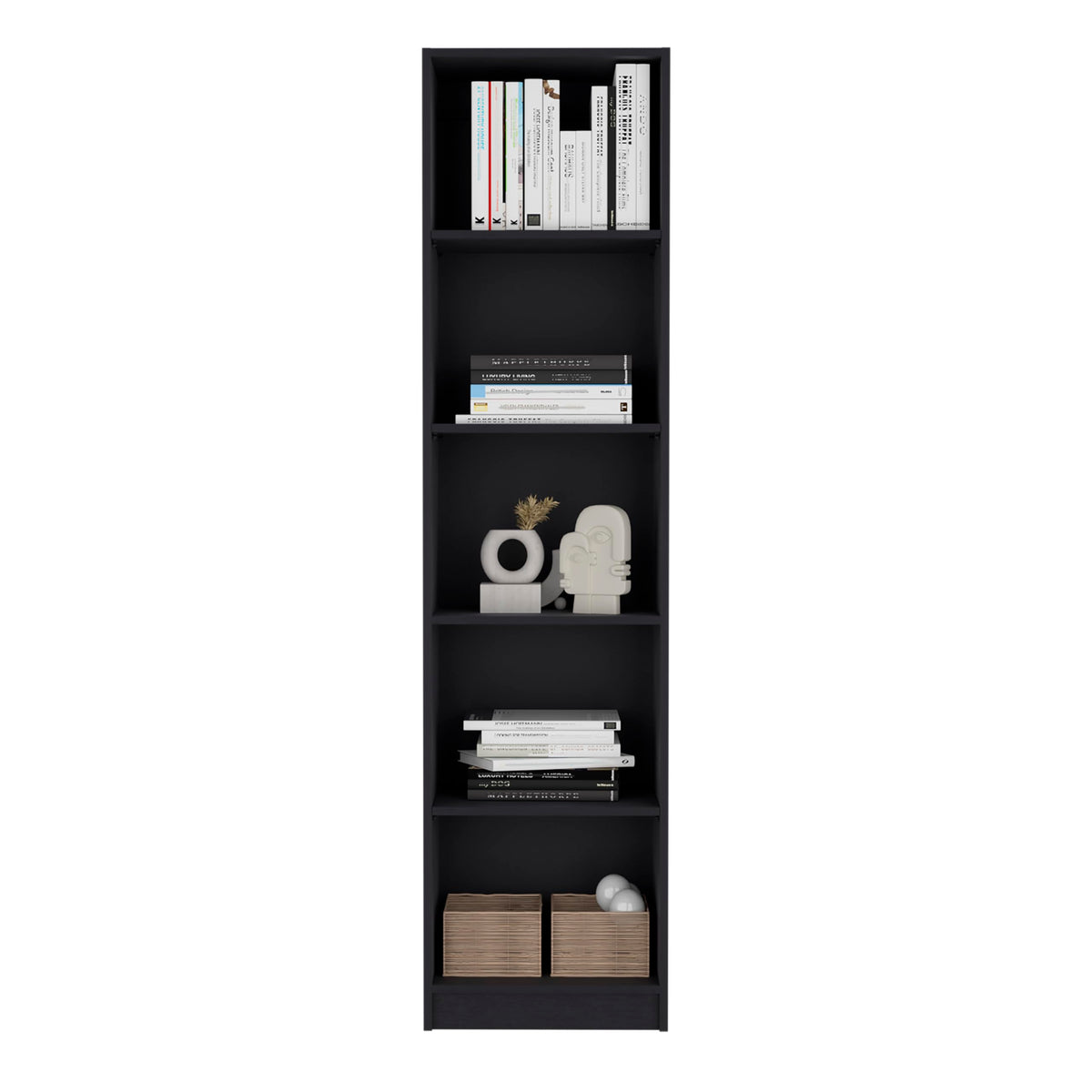 5 Tier Black Bookshelf E195