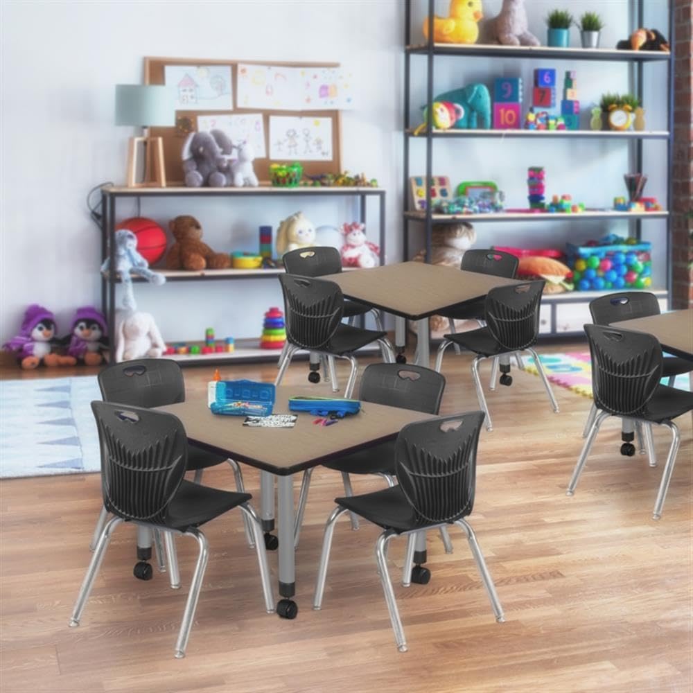 36" Square Mobile Table with 4 Stack Chairs X55240