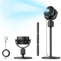 Compact Misting Pedestal Fan with Magnetic Mister, Quiet Air Circulator Standing Fan, 16-34" Adj. Height, 70°Auto-Oscillation, 3 Speeds B19914