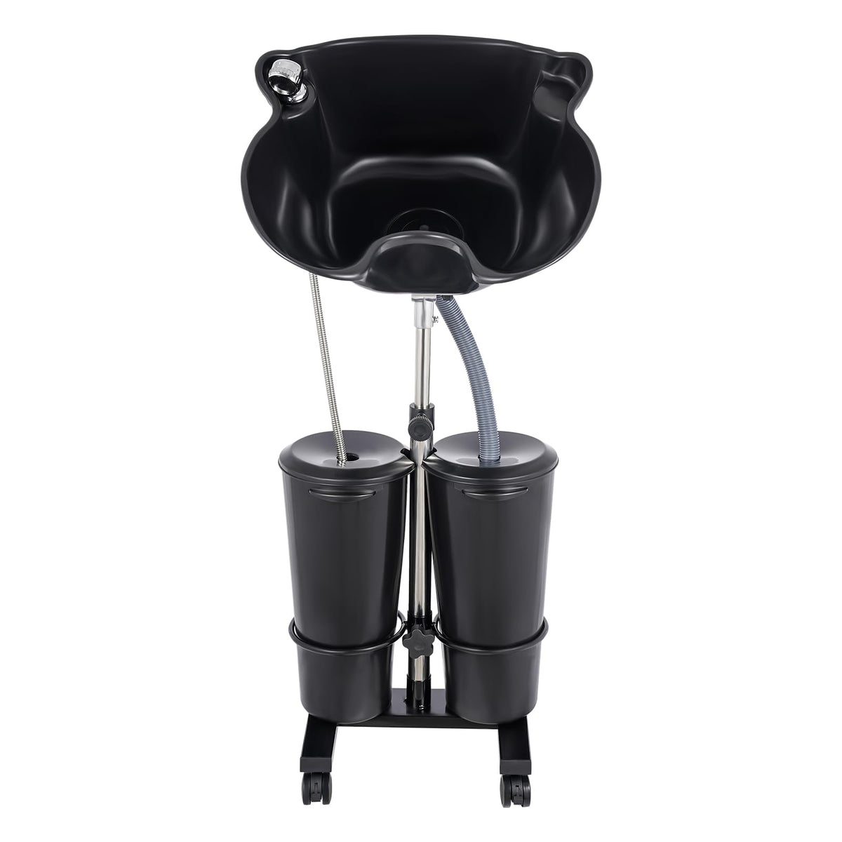 Portable Shampoo Bowl with 2 Buckets, Electric Pump, Drain Hose, 4 Wheels D58954