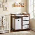 Modern Baby Changing Table with Laundry Hamper & 3 Drawers U3914