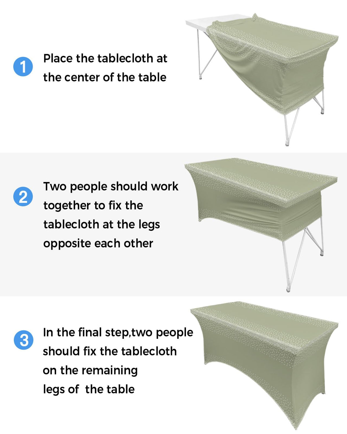 White Speckles Grain Spandex Fitted Table Cover G98619
