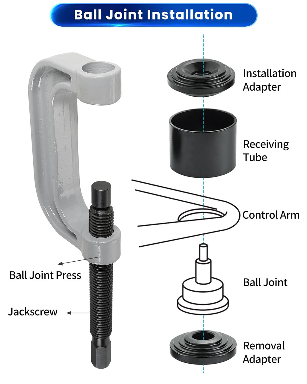 10pcs Ball Joint Press Kit U Joint Removal Tool with 4x4 Adapters P8178