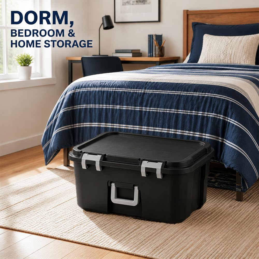Black 22 Gallon Storage Trunk with Wheels E44917