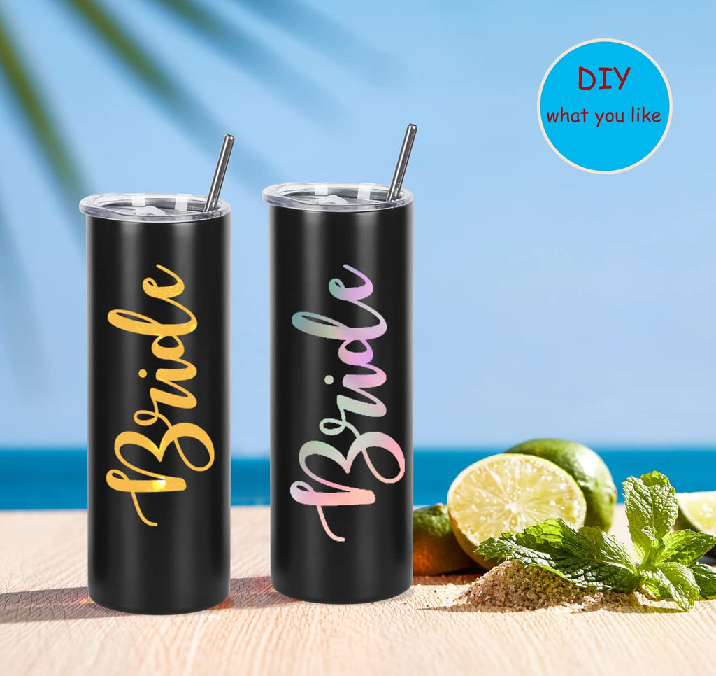 20 Oz Stainless Steel Insulated Tumbler Set, 8 Pack, Black X414