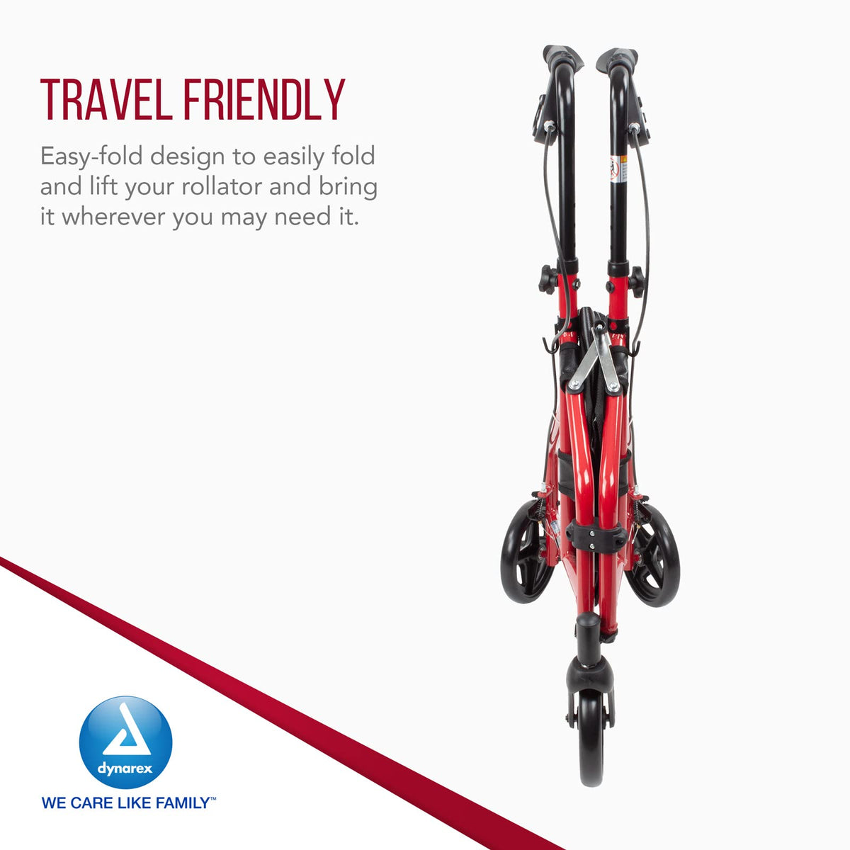 Foldable Lightweight 3-Wheel Rollator with Storage Pouch G372575