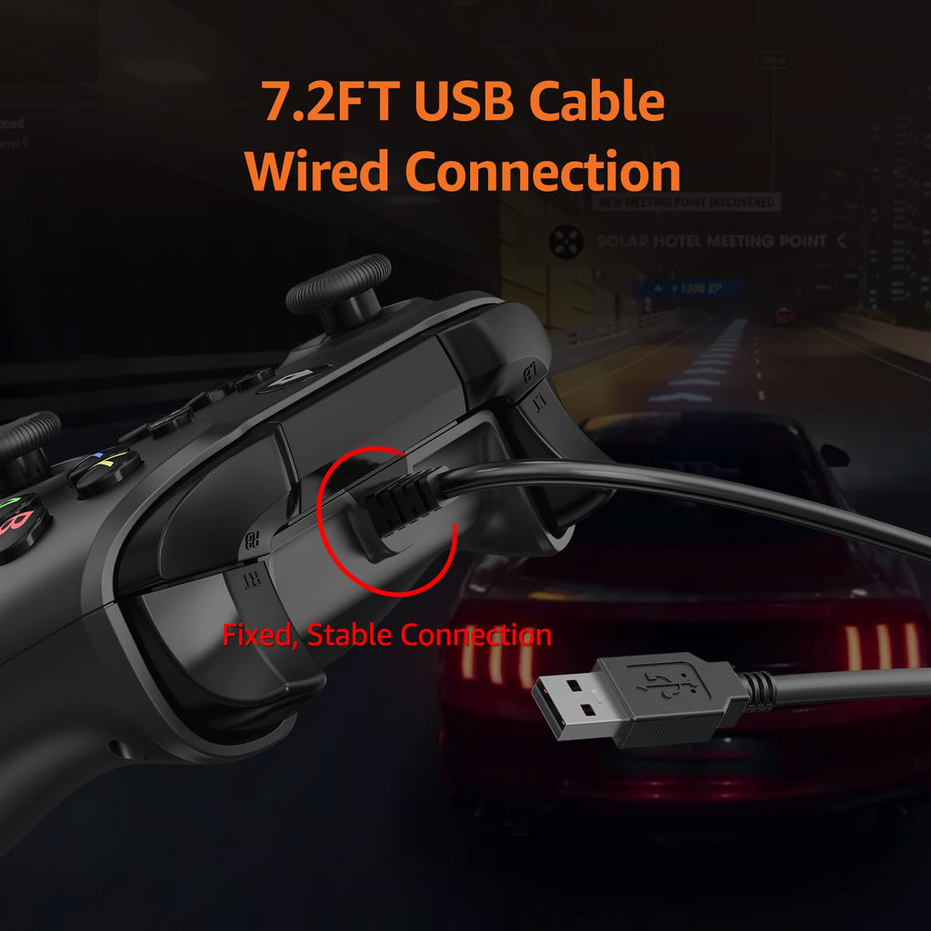 Wired Controller with 3.5mm Audio Jack Dual Vibration Black S7806