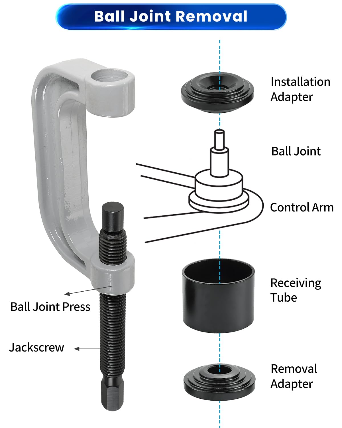 10pcs Ball Joint Press Kit U Joint Removal Tool with 4x4 Adapters P8178