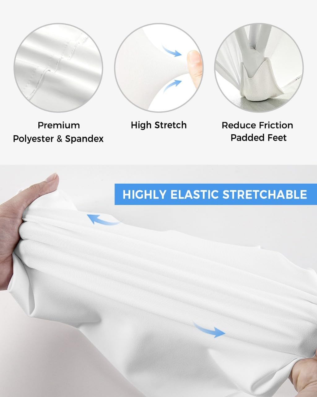 White Speckles Grain Spandex Fitted Table Cover G98619