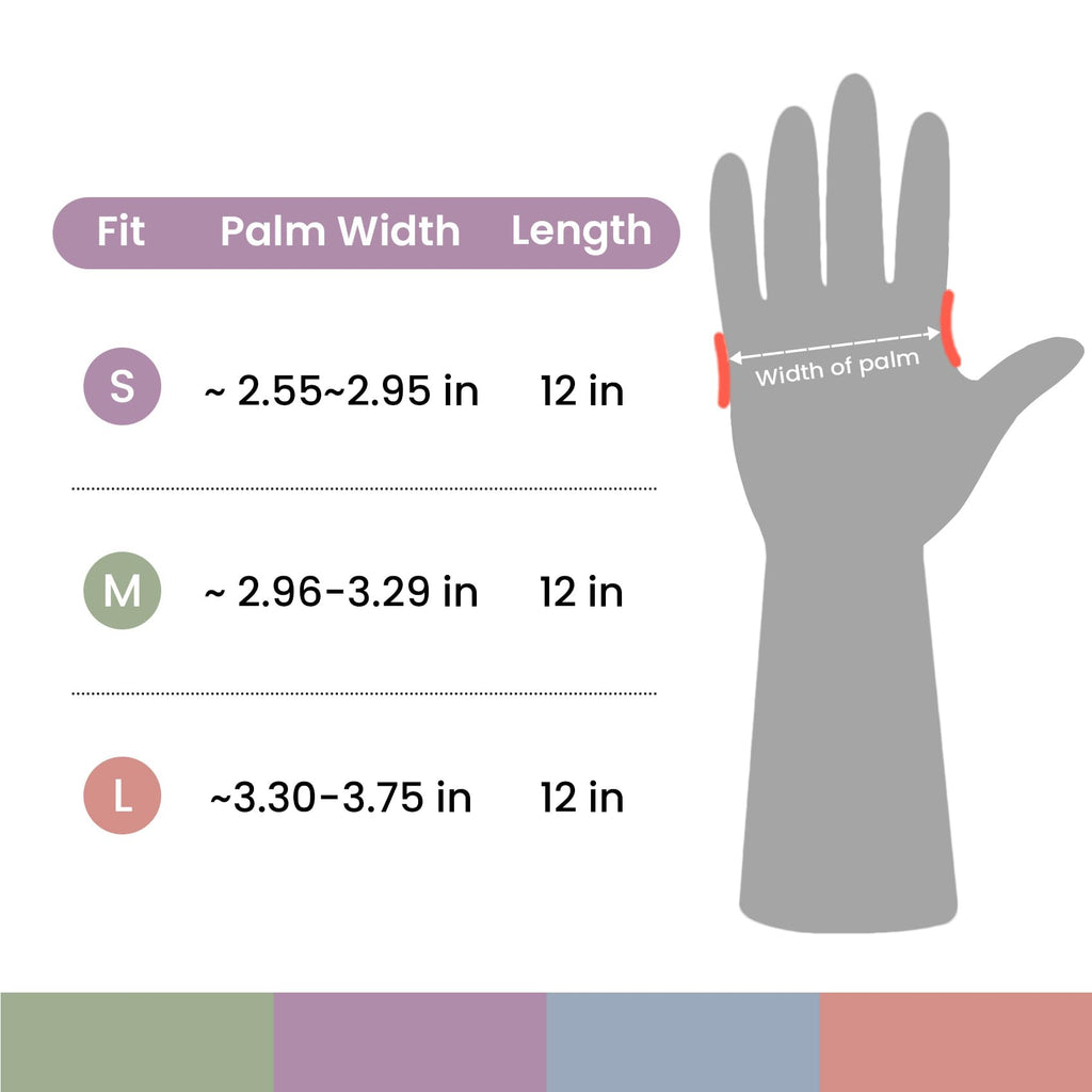 4 Pairs Reusable Rubber Cleaning Gloves with Flocked Lining and Non-Slip Grip H87315
