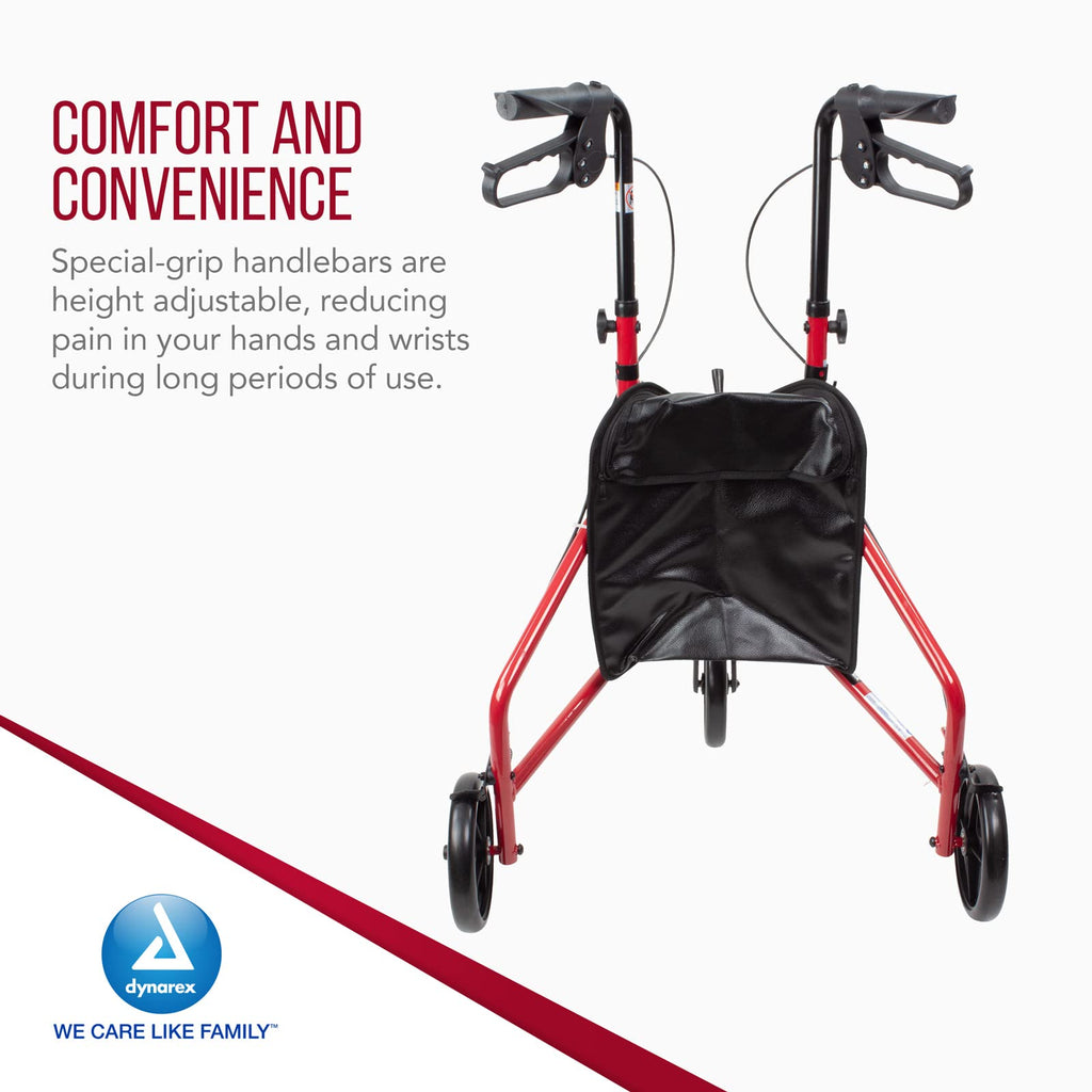 Foldable Lightweight 3-Wheel Rollator with Storage Pouch G372575