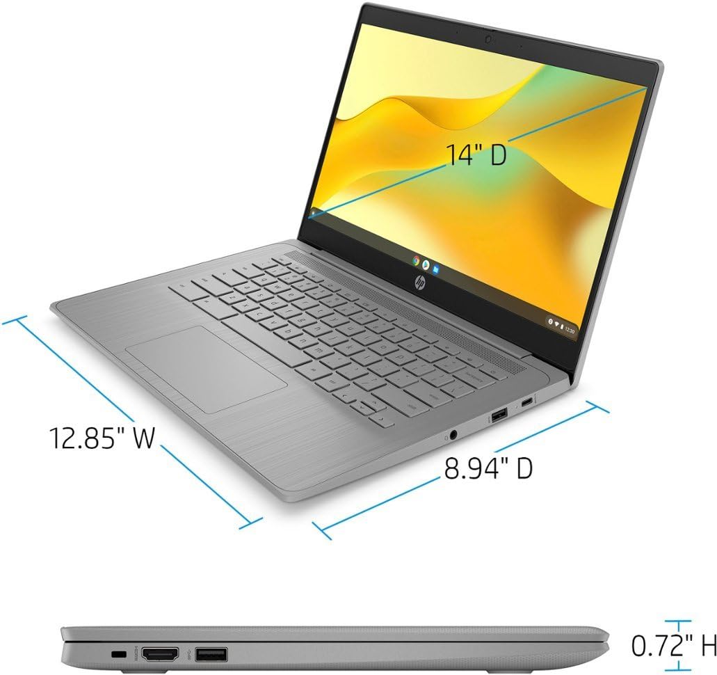 14 Inch Chromebook Laptop, Intel Celeron N4120, 4GB RAM, 128GB Storage, Gray B299567