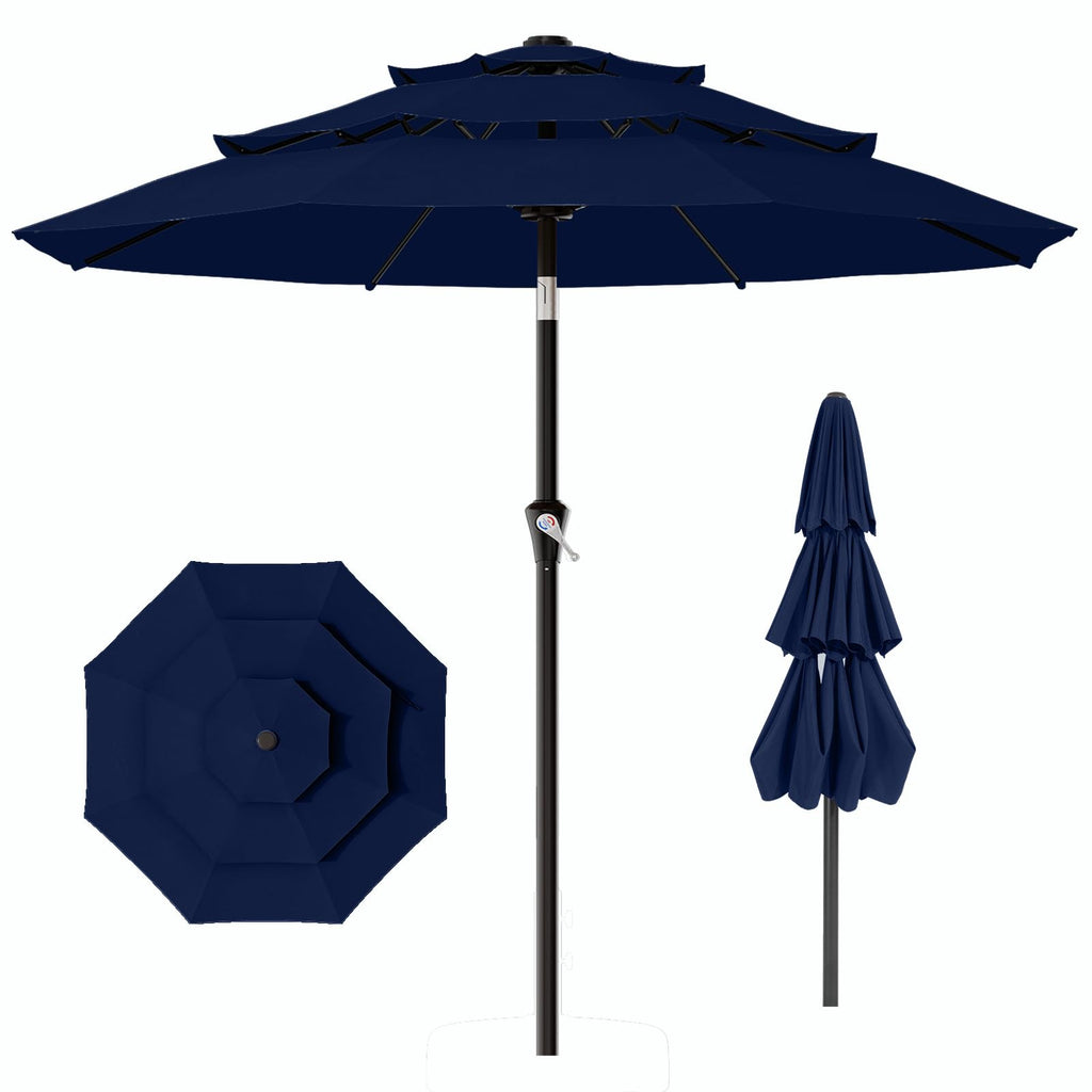 9ft 3-Tier UV Protection Windproof Patio Umbrella A766213