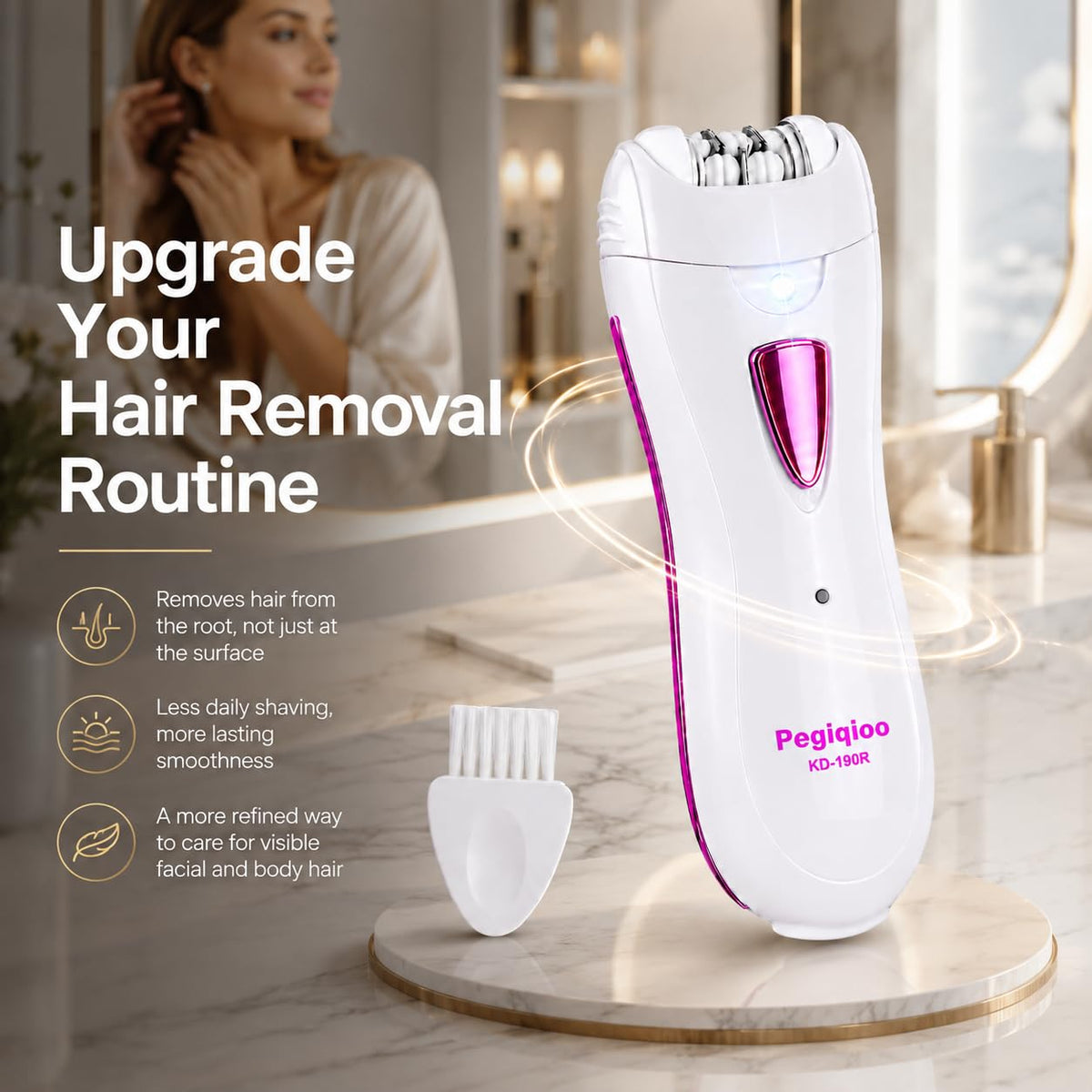 Facial Epilator with LED Light, Bikini Trimmer U95413