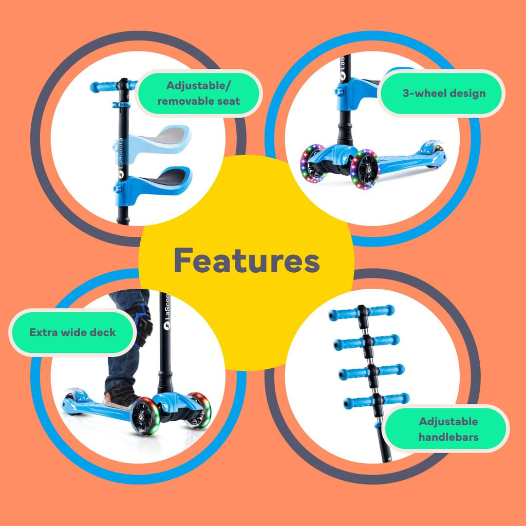 2-in-1 Kids Kick Scooter with Seat X804855