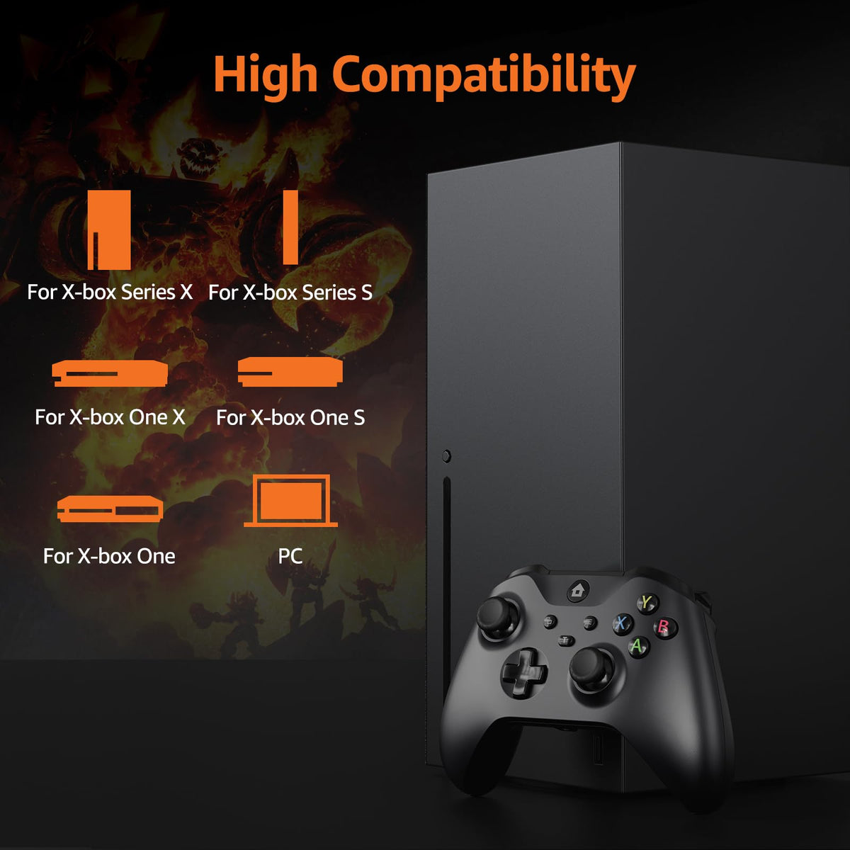 Wired Controller with 3.5mm Audio Jack Dual Vibration Black S7806
