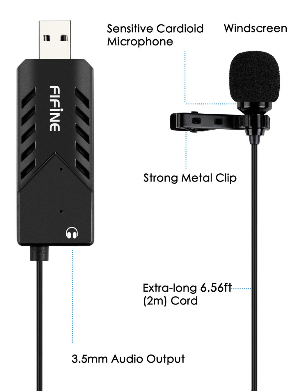 USB Lavalier Lapel Microphone W76587