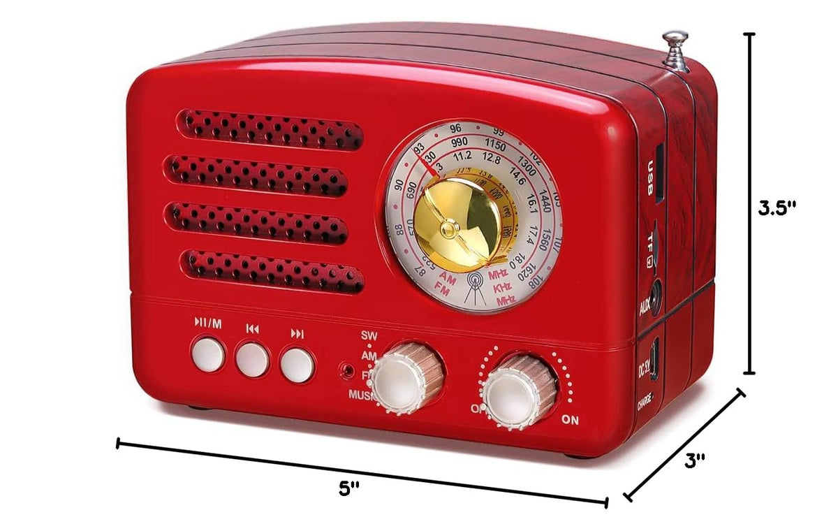 Retro Vintage AM FM Radio with Bluetooth Speaker Y506257