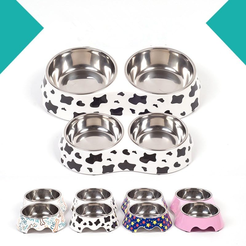 Small Double Stainless Steel Pet Bowls U710227