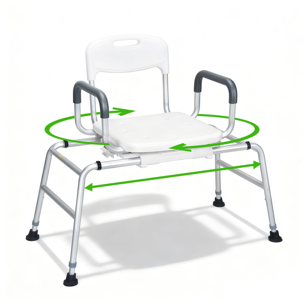 Heavy Duty Sliding Shower Chair with 360⁰ Swivel Seat D386673