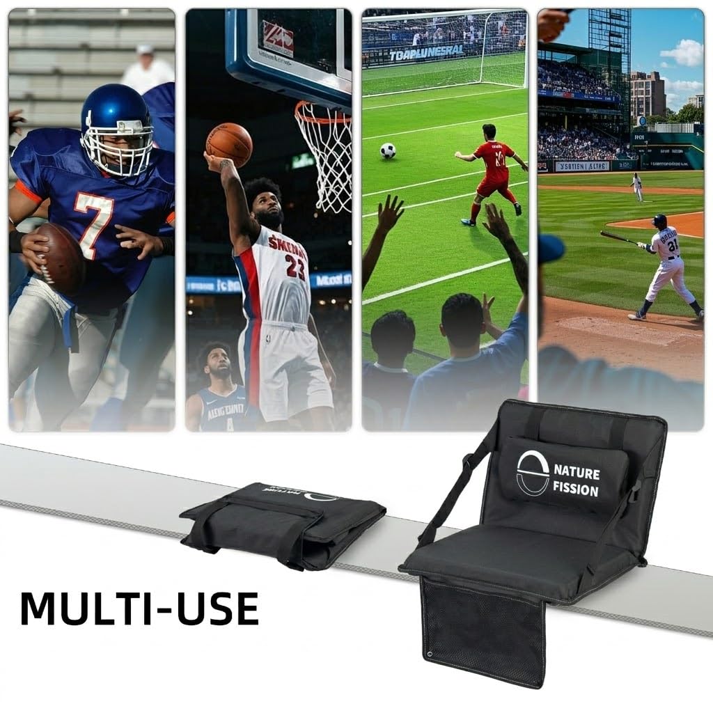 Foldable Portable Stadium Seat with Back and Lumbar Support B618