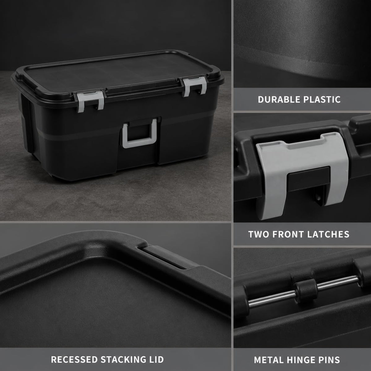 Black 22 Gallon Storage Trunk with Wheels E44917