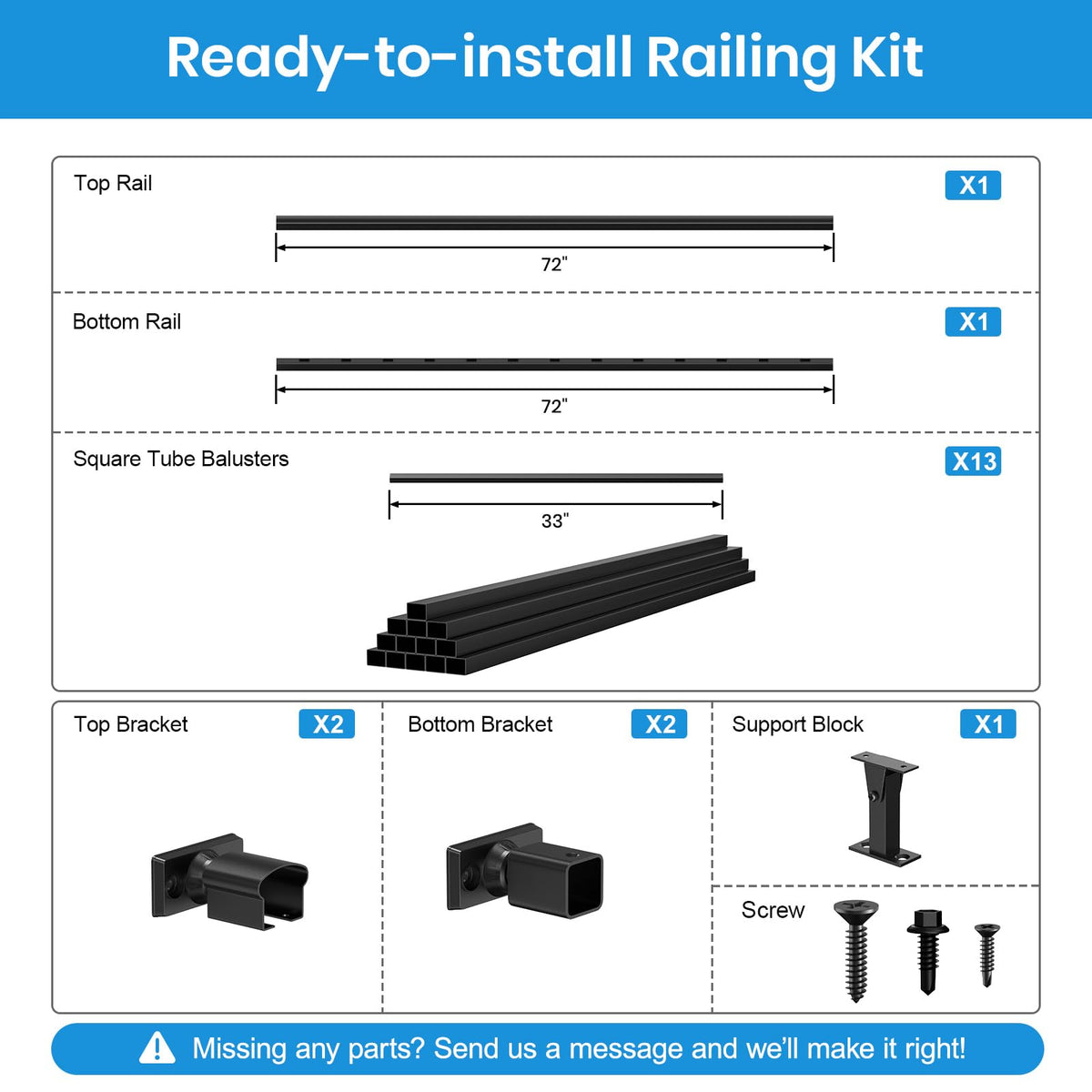 Black Aluminum Deck Railing Kit Q553863