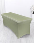 White Speckles Grain Spandex Fitted Table Cover G98619
