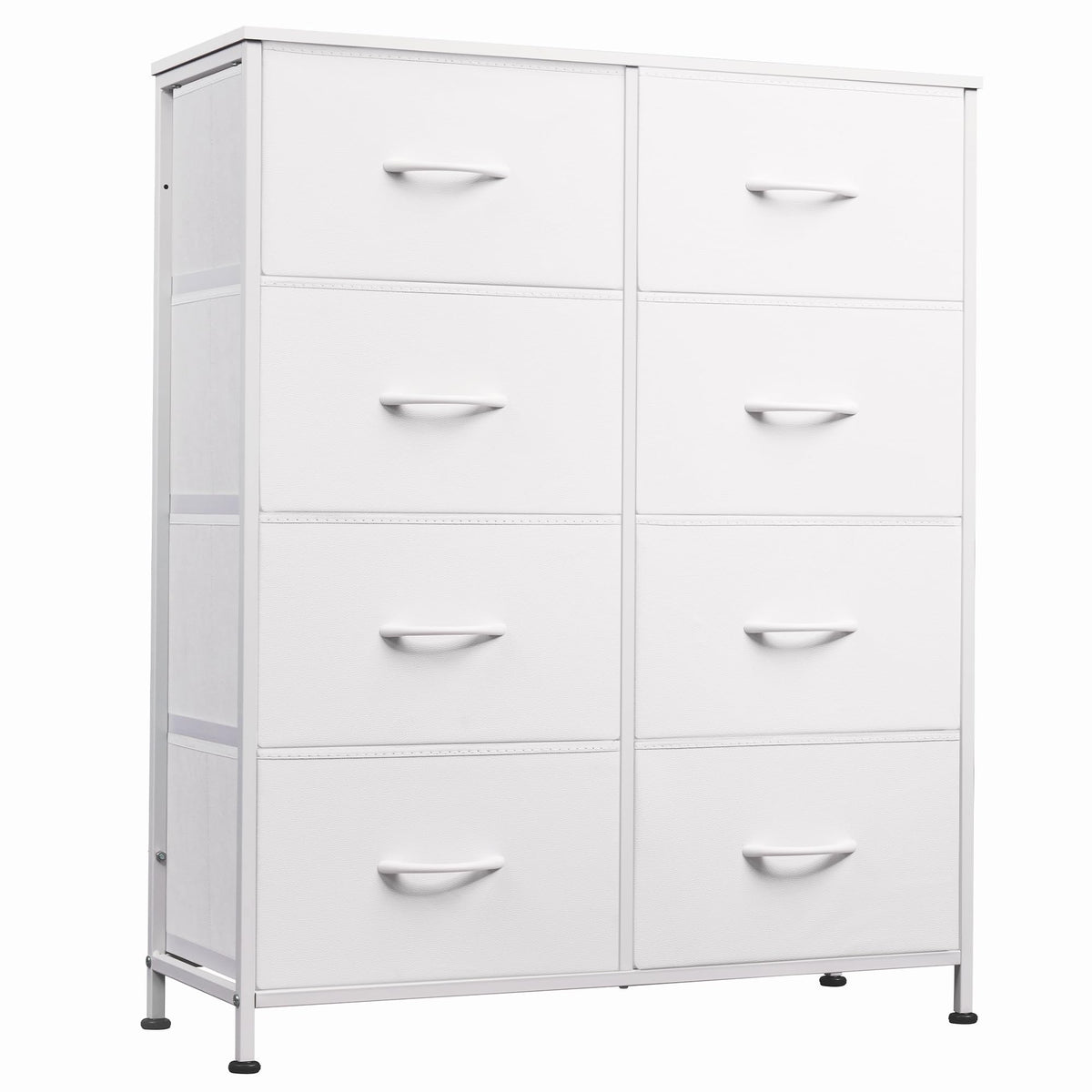 White 8 Drawer Fabric Dresser E9468