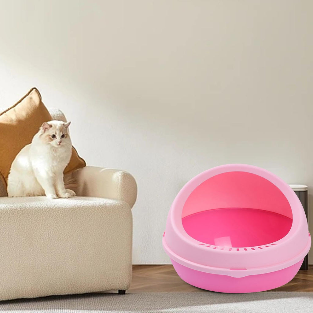 Semi Enclosed Cat Litter Tray Pink B686051