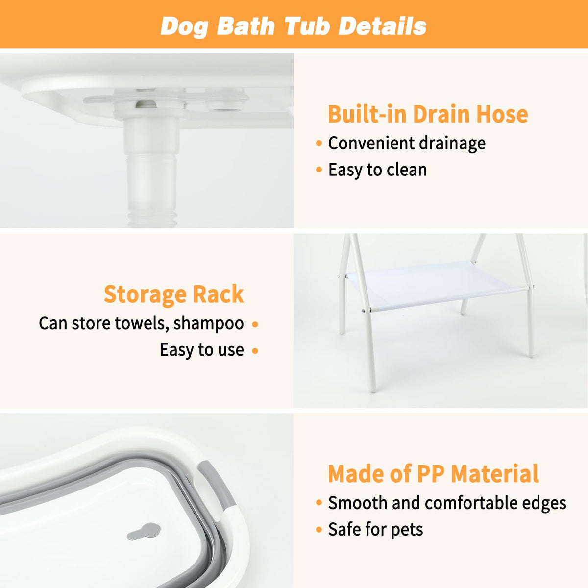 Portable Collapsible Dog Bathtub Y468671
