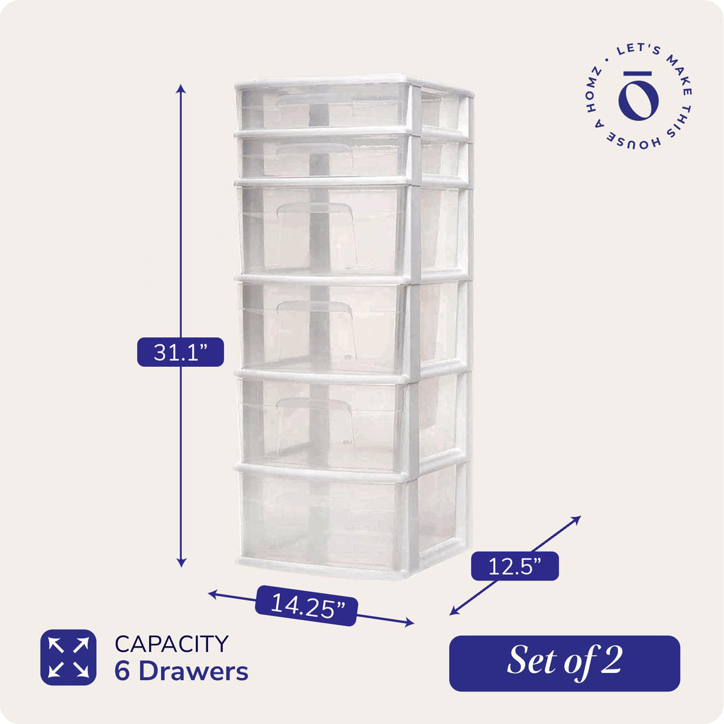 6 Drawer Plastic Storage Cart 2 Pack Z519750