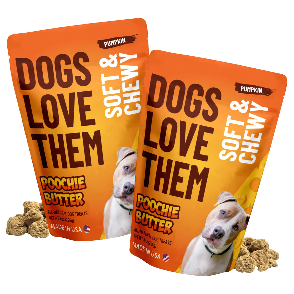 Soft & Chewy Pumpkin Dog Treats 8oz 2 Pack V364