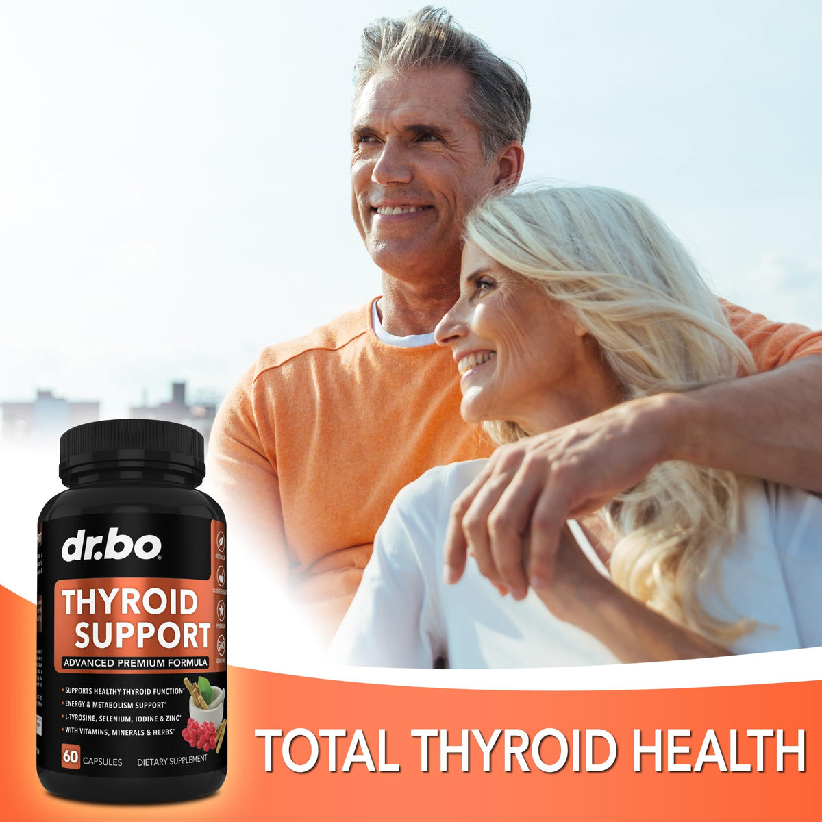 Thyroid Support Supplement with L-Tyrosine Selenium Iodine Zinc Bladderwrack Kelp Ashwagandha 60 Pills J48727