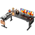 63" L Shaped Height Adjustable Standing Desk F8690