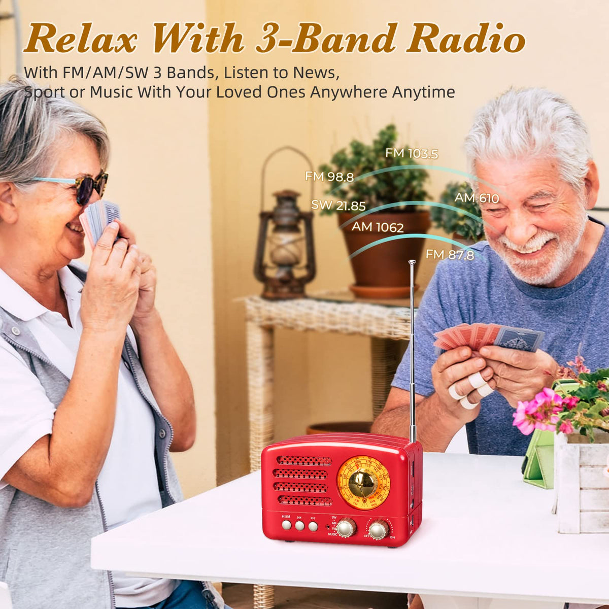Retro Vintage AM FM Radio with Bluetooth Speaker Y506257