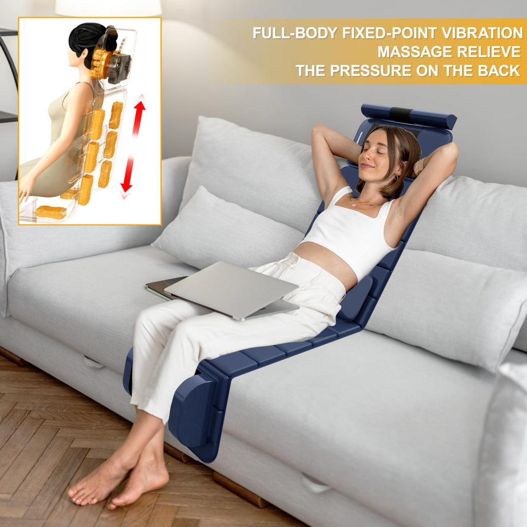 Full Body Massage Mat with Heat, 9 Vibrating Modes, Detachable Neck Massager J67949