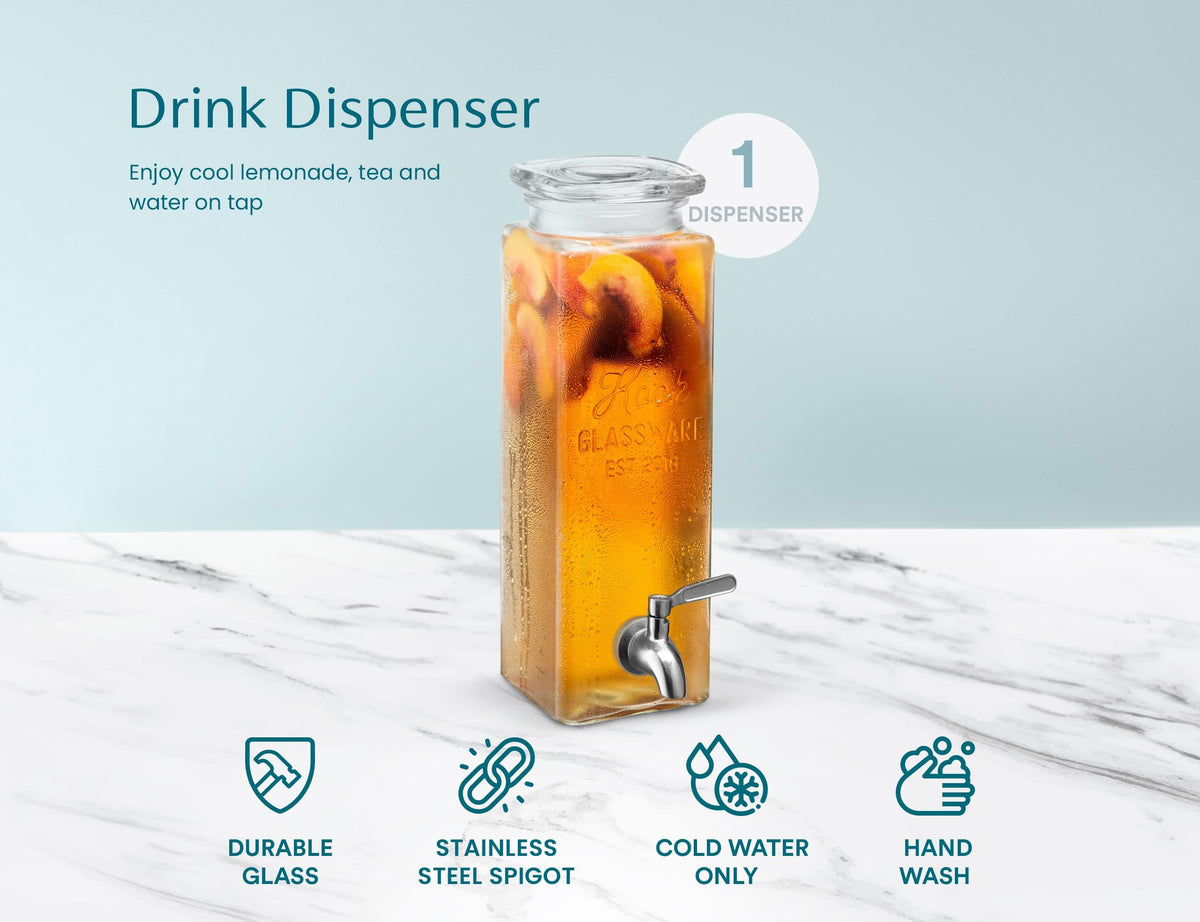 80 oz Glass Drink Dispenser with Spigot O5068