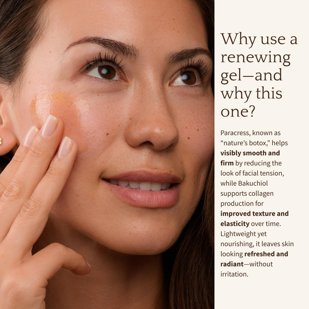 Antioxidant Renewing Gel Face Moisturizer with Bakuchiol Vitamin C Ester & Prickly Pear 1 oz D8642