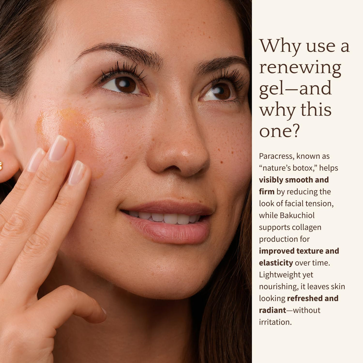 Antioxidant Renewing Gel Face Moisturizer with Bakuchiol Vitamin C Ester & Prickly Pear 1 oz D8642