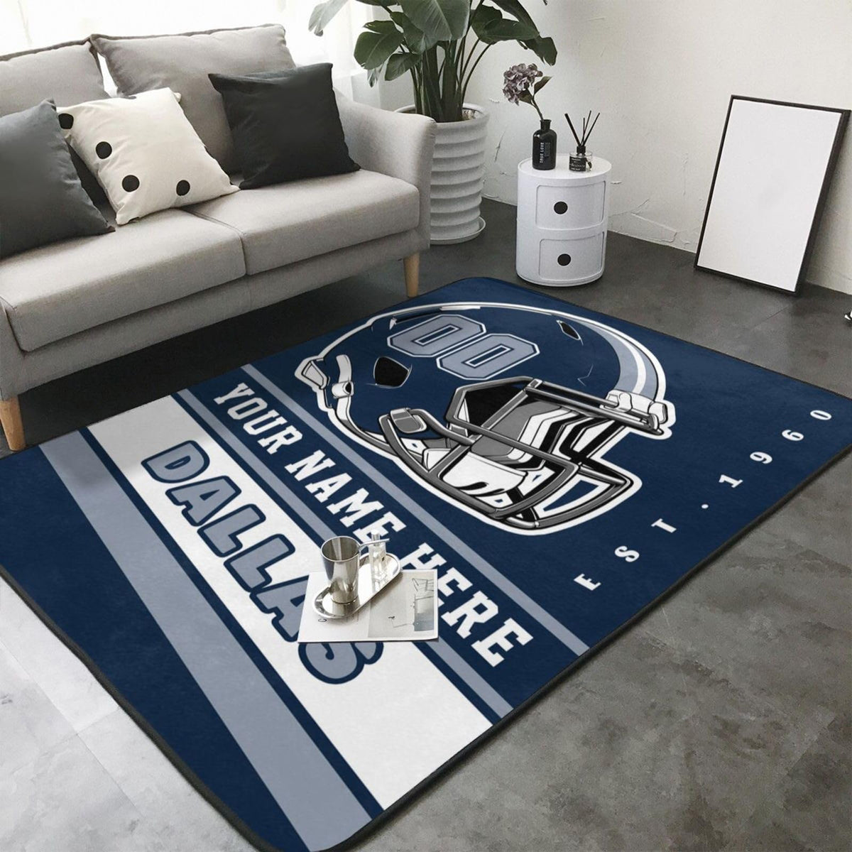 Custom Dallas Rug for Bedroom Personalized Area Rugs with Name and Number Custom Football Carpet Gifts for Fans Men Women

Custom Dallas Rug Personalized Area Rugs with Name and Number Football Carpet W9023