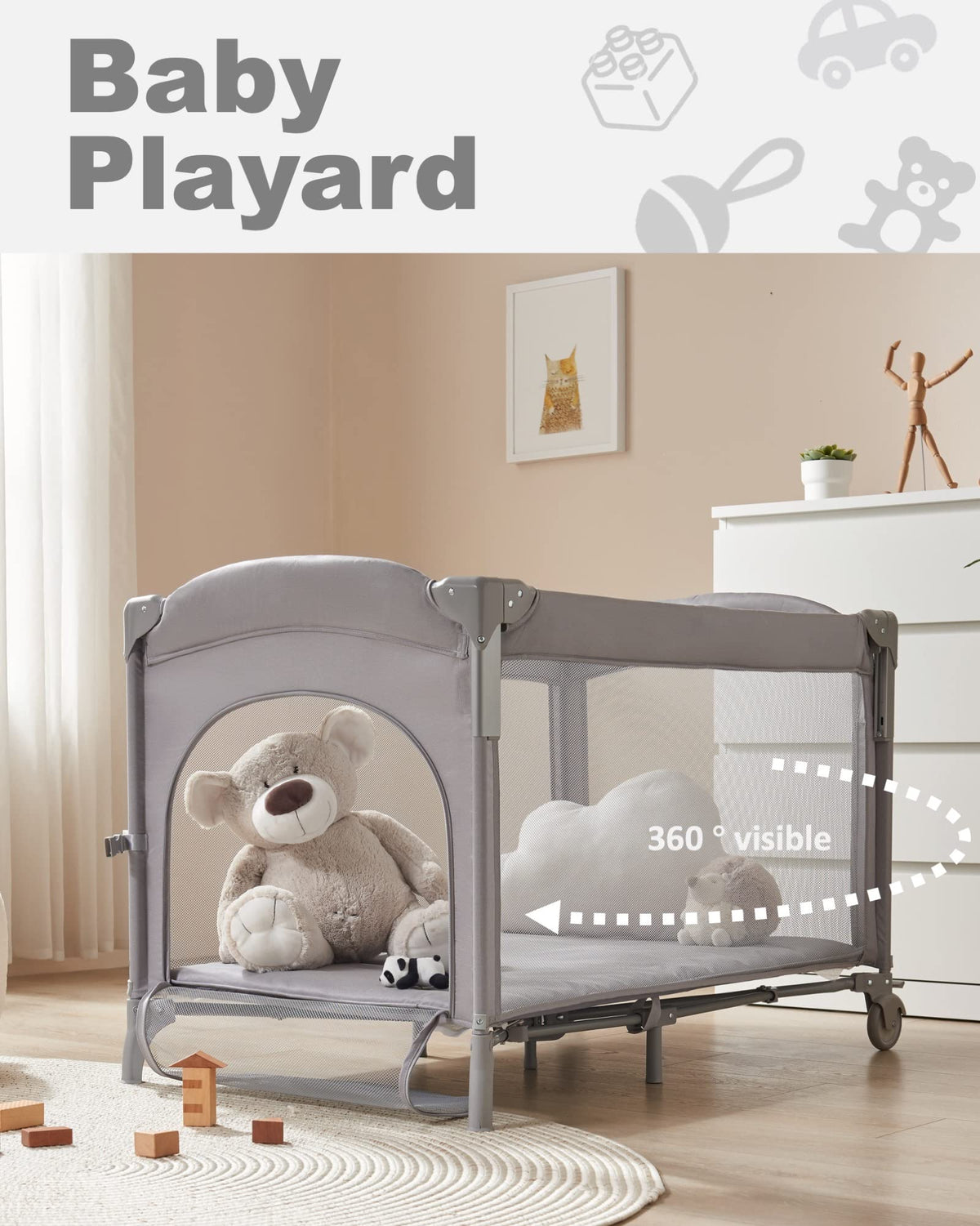 4 in 1 Baby Bassinet Bedside Sleeper S296531